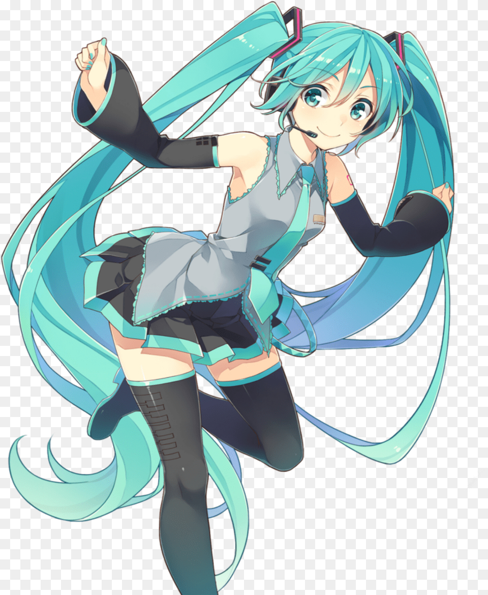 Hatsunemiku Mikuhatsune Miku Vocaloid01 Vocaloid Blue Hair Female Anime Characters, Book, Comics, Publication, Person Free Transparent Png