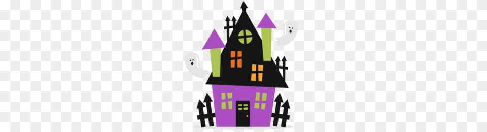 Haunted Clipart, Purple, Architecture, Building, Clock Tower Png