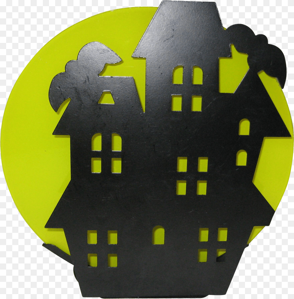 Haunted House Black Metal Silhouette Votive Candleholder Emblem, Symbol, Logo Free Png Download