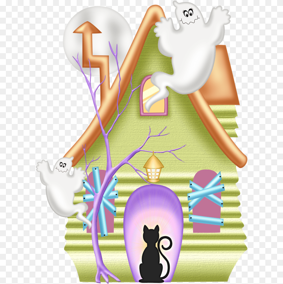 Haunted House Clipart Halloween Cliparthalloween Fictional Character, Food, Sweets Free Png Download