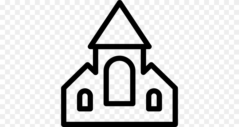 Haunted House Clipart Symbol, Gray Png Image