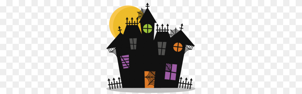 Haunted House Cutting Bat Halloween Cute, Architecture, Building, Housing, Festival Free Transparent Png