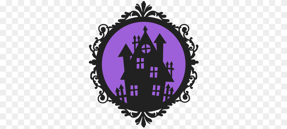 Haunted House Frame Svg Scrapbook Cut File Cute Clipart Scalable Vector Graphics, Purple, Symbol, Ammunition, Grenade Free Png Download