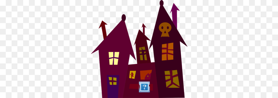 Haunted House Ghost Silhouette Drawing, Neighborhood, Purple, Art Free Png Download