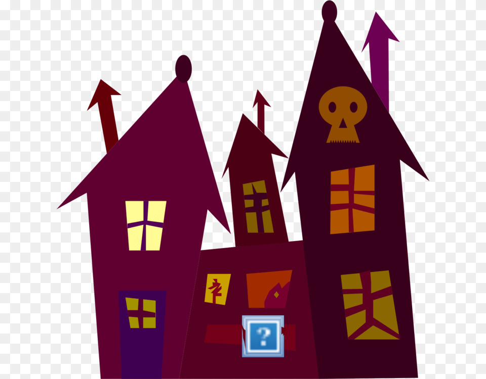 Haunted House Ghost Spooky House Drawing, Purple, Neighborhood, Art Free Png Download