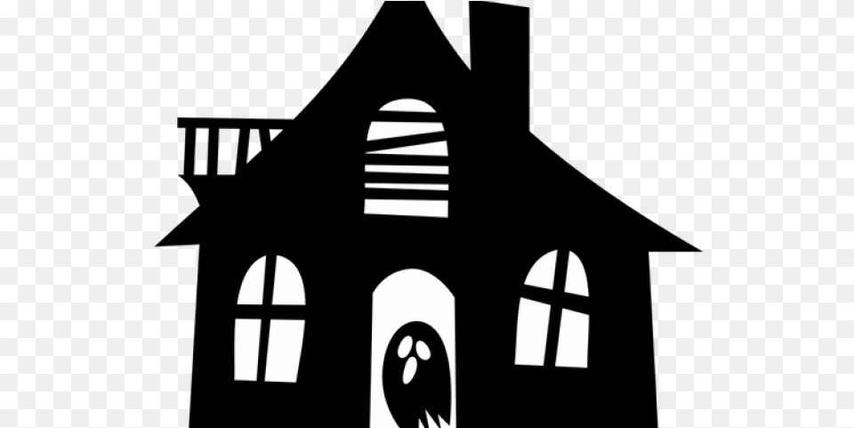 Haunted House Silhouette, Stencil, Art Free Png