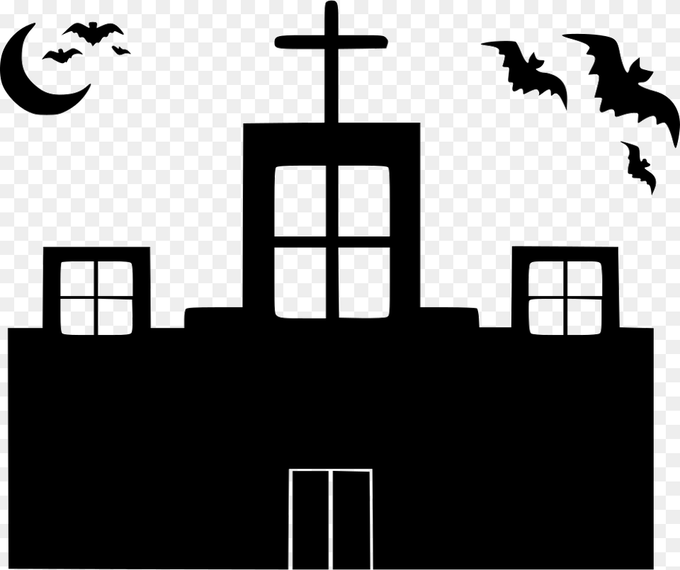 Haunted House Svg With Tree, Altar, Prayer, Church, Building Free Transparent Png