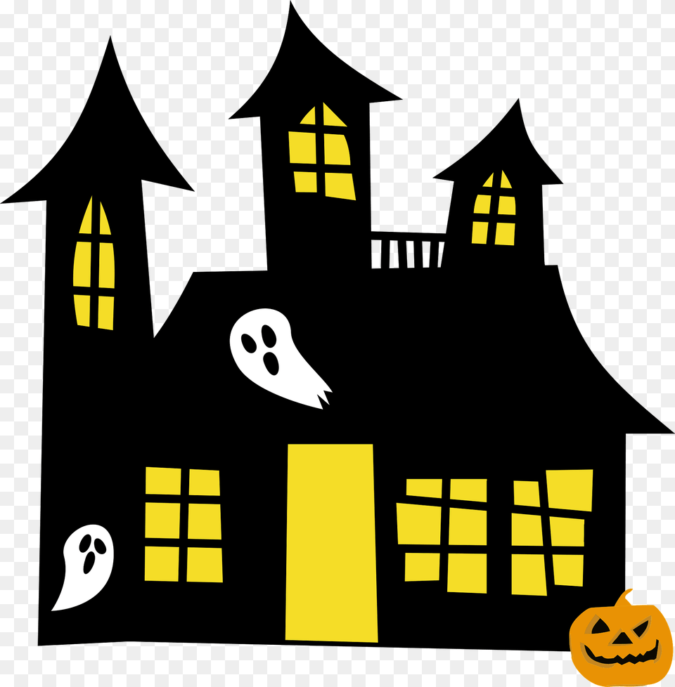 Haunted House With Yellow Windows Clipart, Festival Free Png