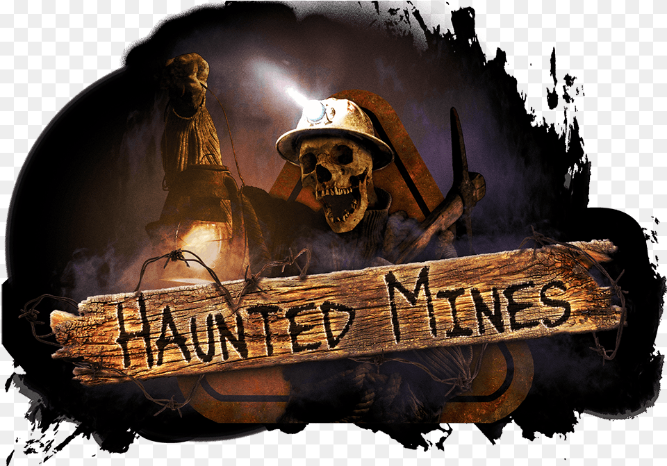 Haunted Mines Logo Haunted Mines, Clothing, Hardhat, Helmet, Adult Png Image