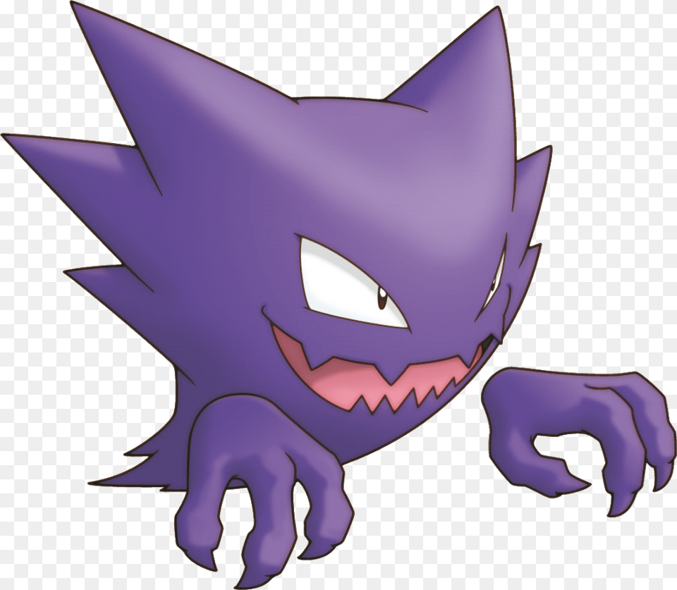 Haunter Evolves To Gengar Evolves From Gastly Ghost Pokemon, Animal, Fish, Sea Life, Shark Free Transparent Png