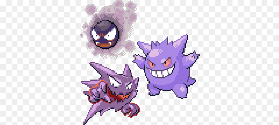 Haunter Gangar And Gastly Haunter Sprite, Purple, Baby, Person Png