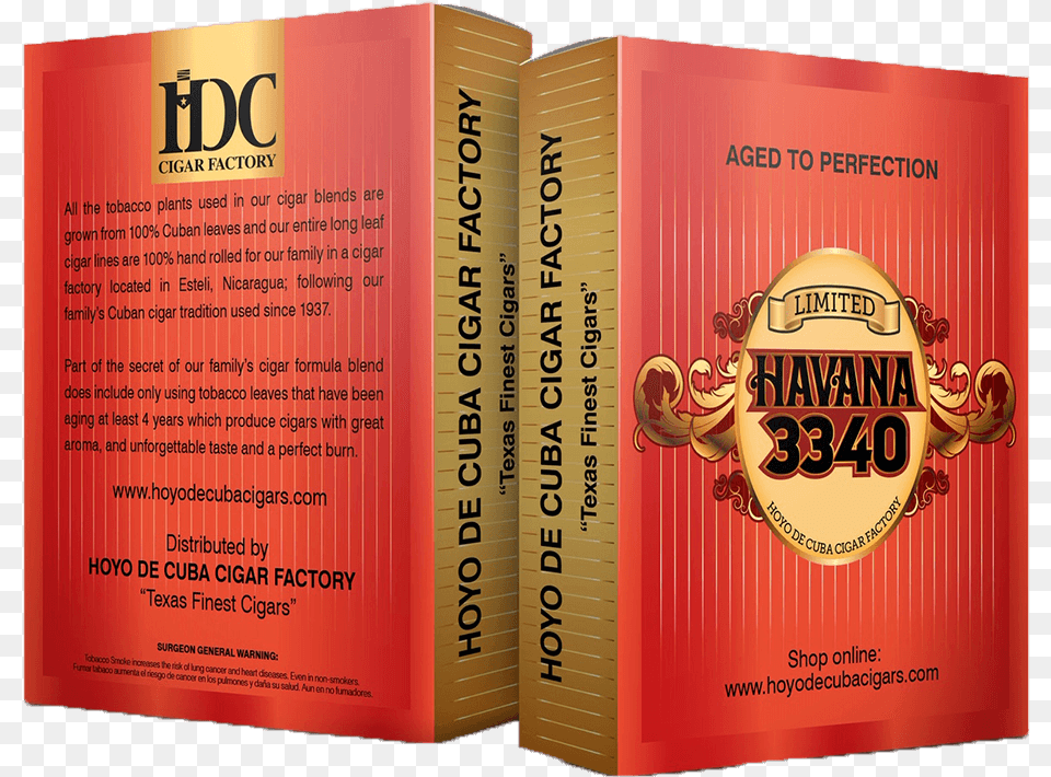 Havana 3340 Robusto Extra Cigars Book Cover, Publication, Advertisement, Poster Free Png