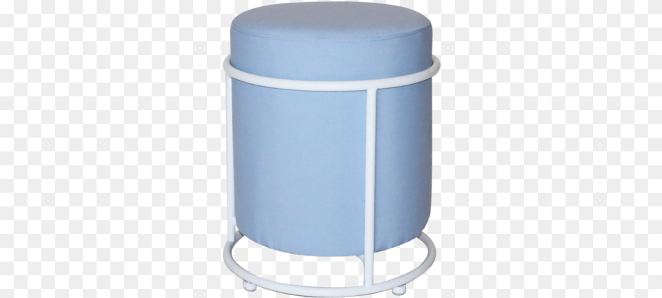 Havana Small Round Ottoman Sky Blue White Frame 55 Plastic, Furniture, Mailbox Free Png Download