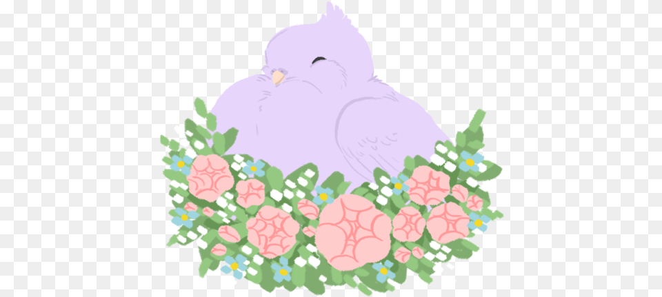 Have A Beautiful Fat Pigeon In A Flower Nest To Ring Pigeons And Doves, Pattern, Art, Graphics, Floral Design Png Image