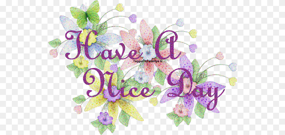 Have A Nice Day Flower Gif, Art, Floral Design, Graphics, Pattern Png Image