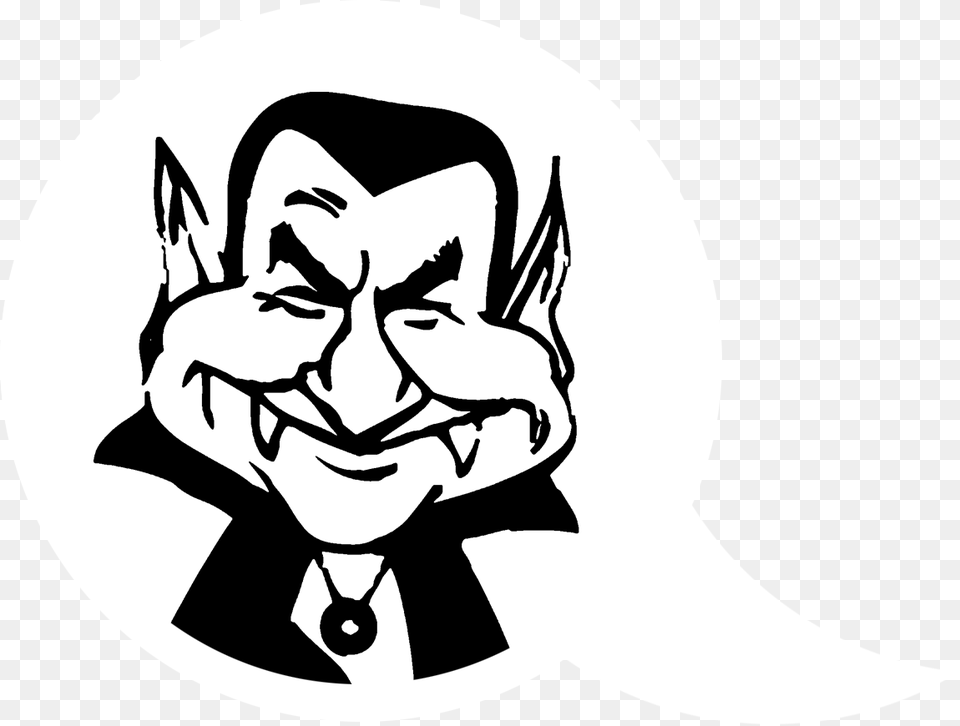 Have A Question About What To Do Where To Drink Some Vampire Cartoon Black And White, Stencil, Baby, Person, Face Png Image