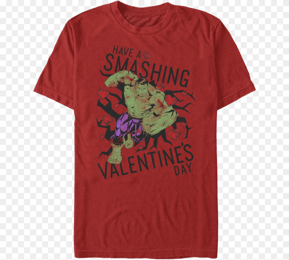 Have A Smashing Valentine S Day Incredible Hulk T Shirt Active Shirt, Clothing, T-shirt, Person, Face Free Transparent Png