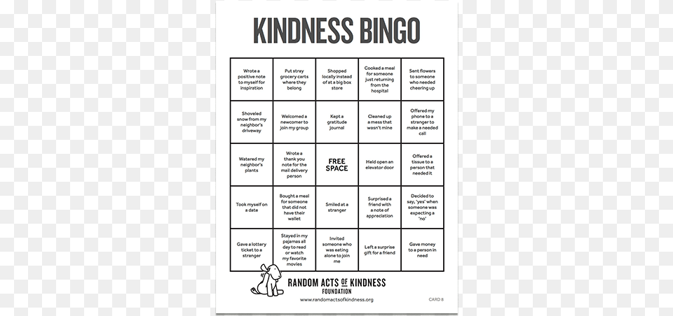 Have Some Fun Being Kind By Playing Kindness Bingo Number, Text, Menu, Page, Person Free Png