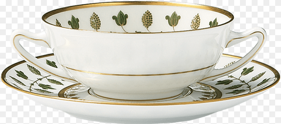 Haviland Parlon Matignon Green Cream Soup And Saucer, Cup Free Png