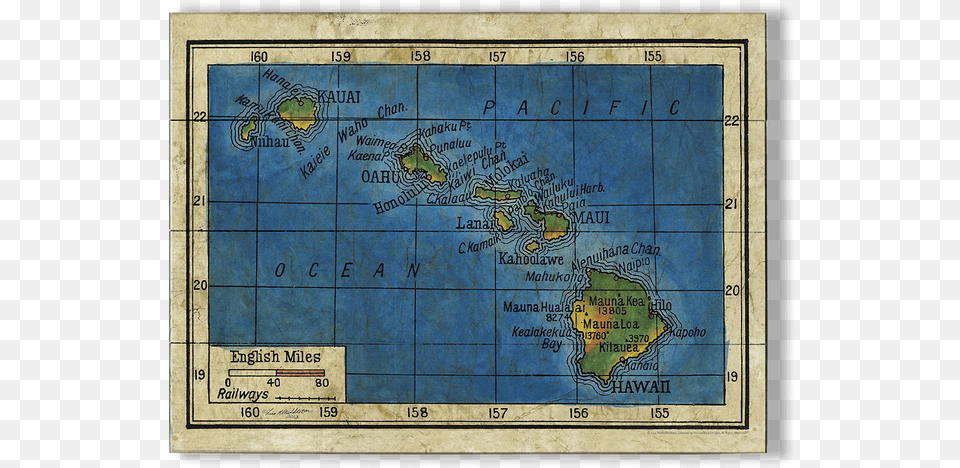 Hawaii 1906 Historical Map Painting, Chart, Plot, Atlas, Diagram Free Transparent Png