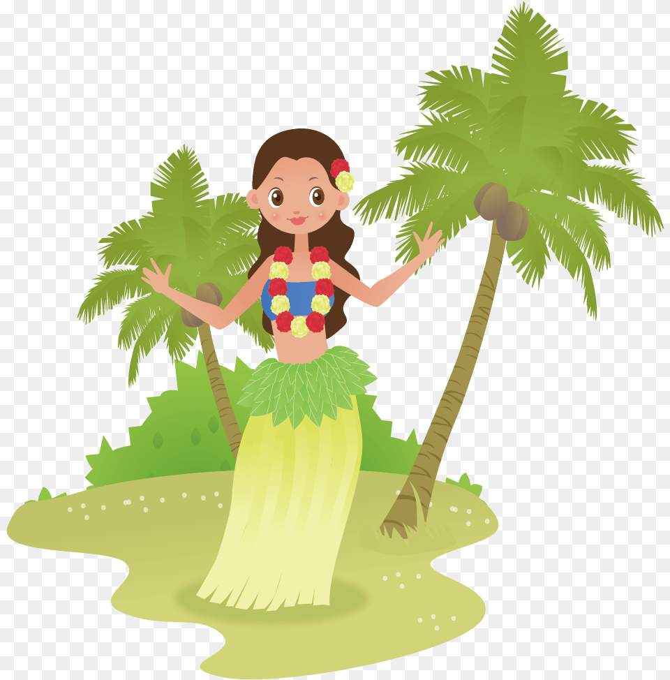 Hawaii Cartoon Hula Ukulele Girl Transprent Hawaii Luau Toy, Person, Child, Female Free Transparent Png