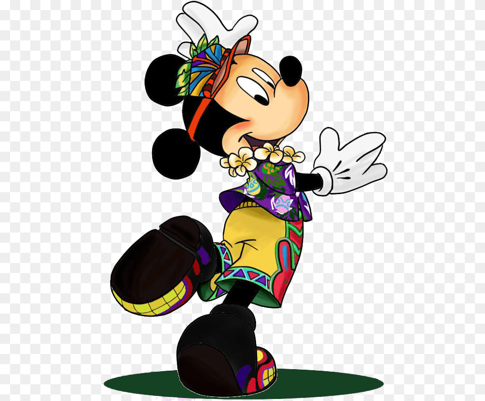 Hawaii Clipart Mickey Luau Mickey Mouse, Cartoon, Baby, Person, Face Free Png Download