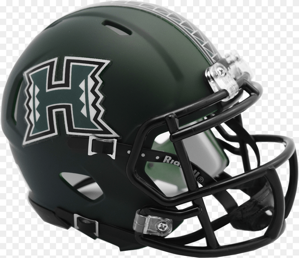Hawaii Matte Green Speed Mini Helmet Hawaii Football Team Helmets, American Football, Football Helmet, Sport, Person Png