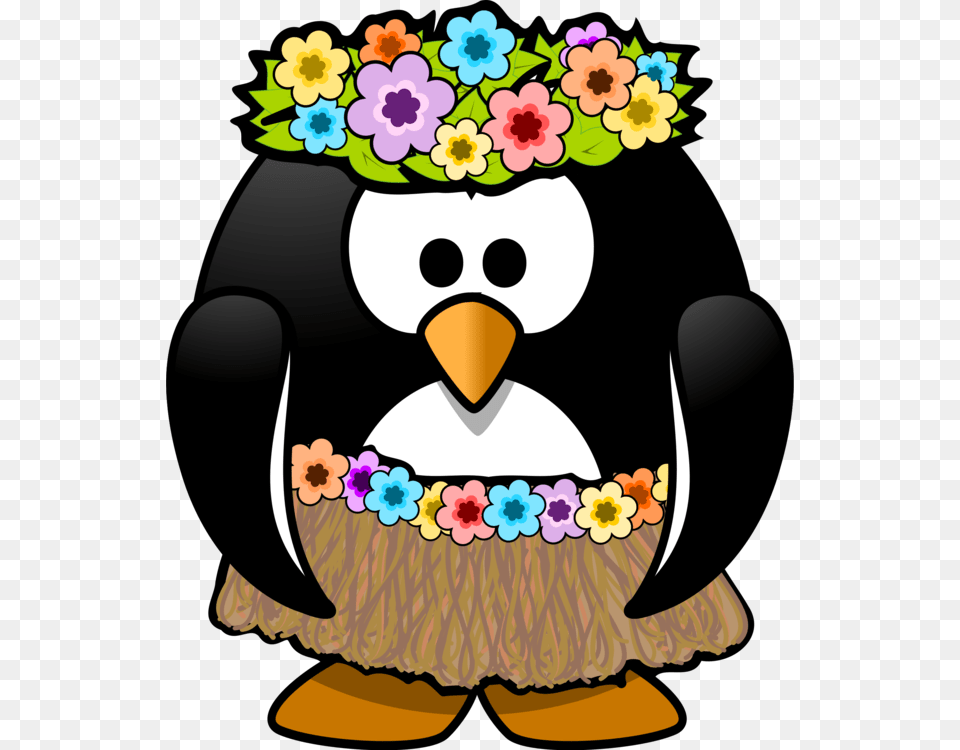 Hawaii Penguin Hula Aloha Luau, Animal, Bird, Flower, Nature Free Png Download