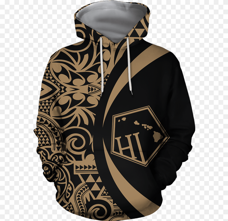 Hawaii Polynesian Tribal Hoodie Hoodie, Sweatshirt, Clothing, Knitwear, Sweater Png Image