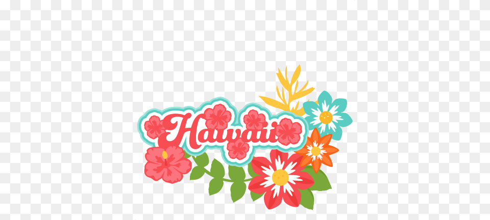 Hawaii Title Tropical Flowers Scrapbook Cute Clipart, Art, Floral Design, Graphics, Pattern Free Png Download