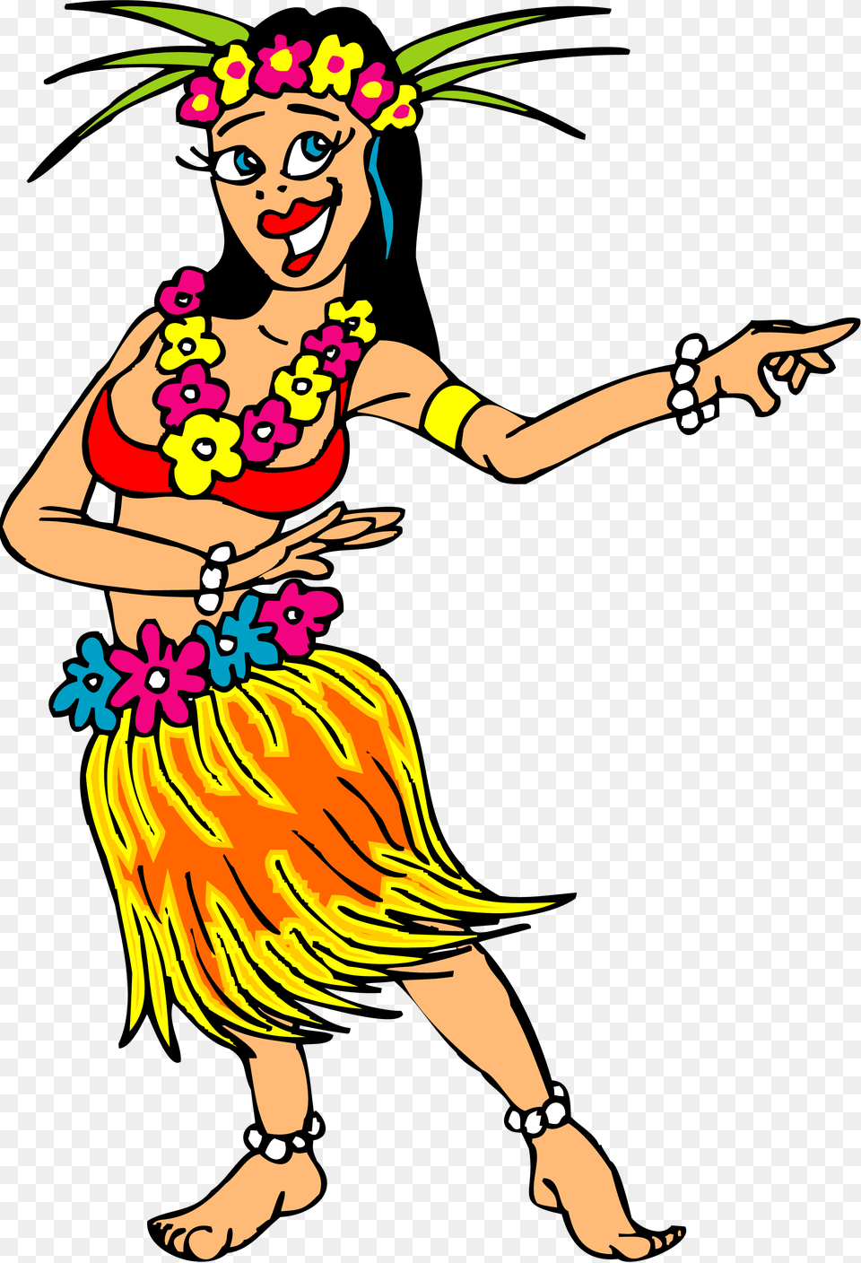 Hawaiian Cartoon Cliparts, Woman, Adult, Person, Female Png