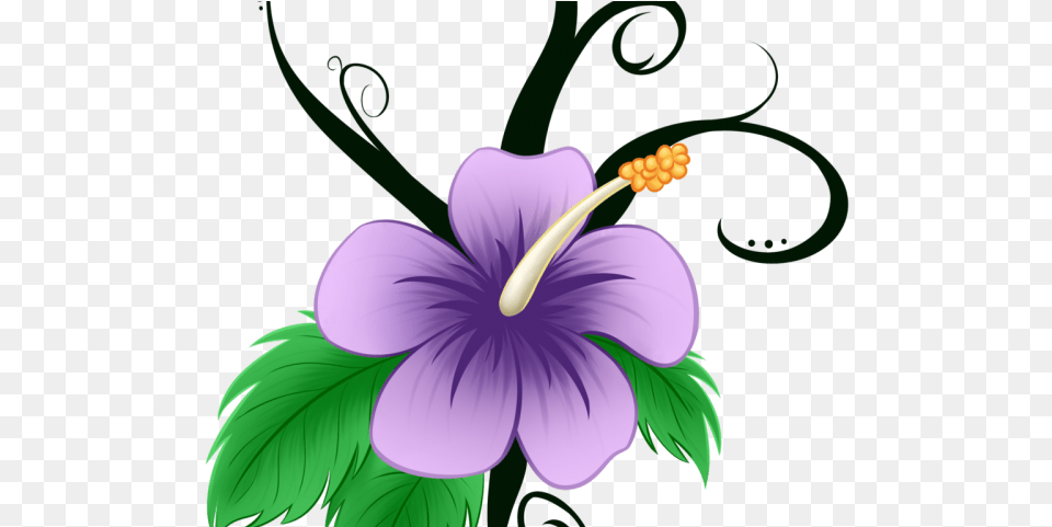 Hawaiian Flower Cartoon 2 840 X 560 Webcomicmsnet Cartoon Purple Flower Drawing, Plant, Geranium, Hibiscus, Appliance Free Png Download