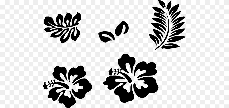 Hawaiian Flower Clipart Stencil, Plant, Hibiscus, Pattern Free Transparent Png