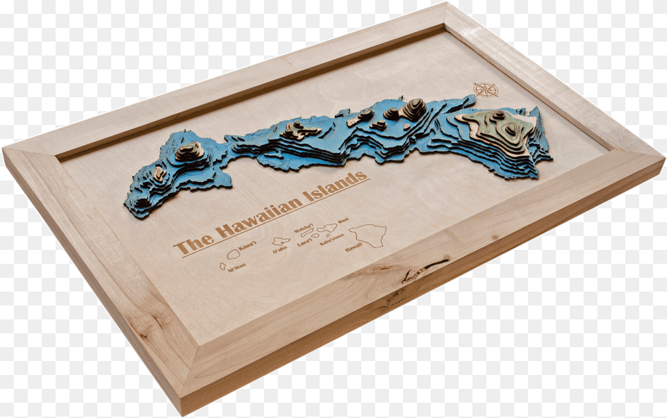 Hawaiian Islands 3d Map Plywood, Mailbox Free Transparent Png