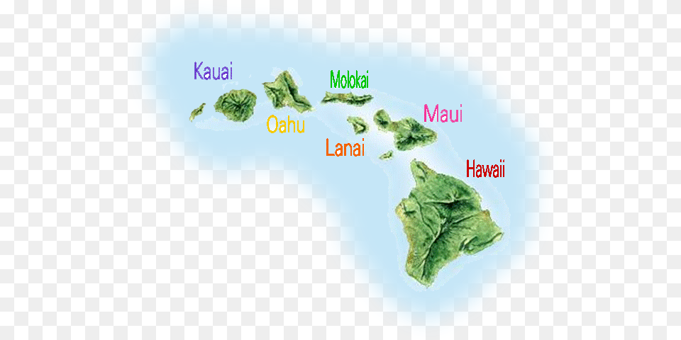 Hawaiian Islands Map Hawaii, Coast, Shoreline, Sea, Water Free Png