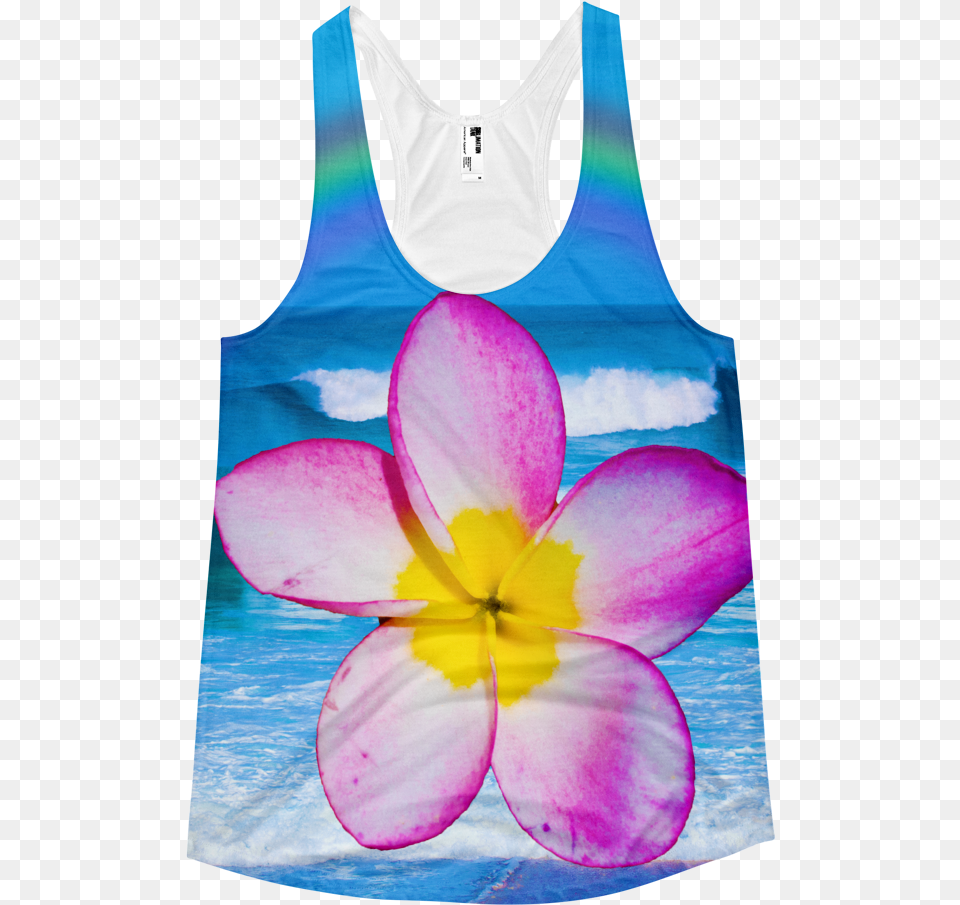 Hawaiian Plumeria Women S All Over Racerback Tank Frangipani, Clothing, Tank Top, Person, Flower Free Png Download