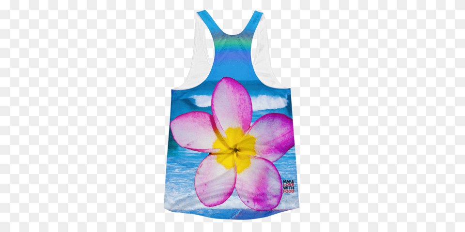 Hawaiian Plumeria Womens All Over Racerback Tank Make Love, Clothing, Tank Top, Flower, Plant Png Image