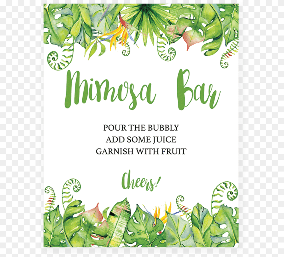 Hawaiian Shower Mimosa Bar Sign Printable By Littlesizzle Baby Shower, Advertisement, Herbal, Herbs, Leaf Png