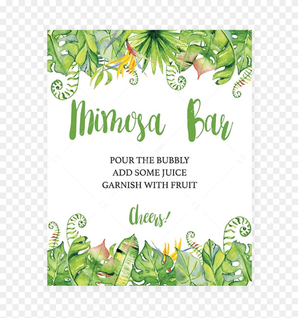 Hawaiian Shower Mimosa Bar Sign Printable By Littlesizzle Hawaiian Party Favor Sign, Advertisement, Poster, Plant, Vegetation Free Png Download