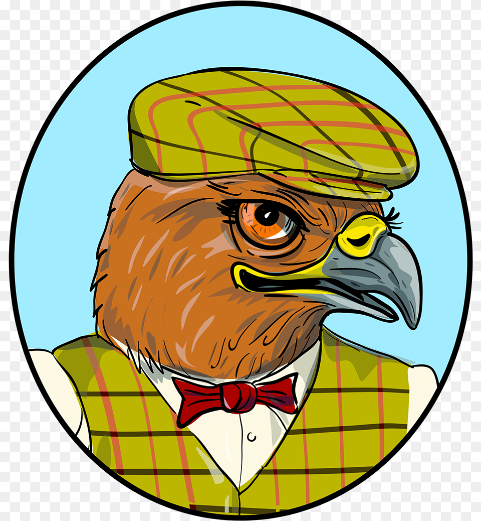 Hawk Head Image Wearing Flat Cap Drawing, Accessories, Formal Wear, Photography, Tie Free Png Download