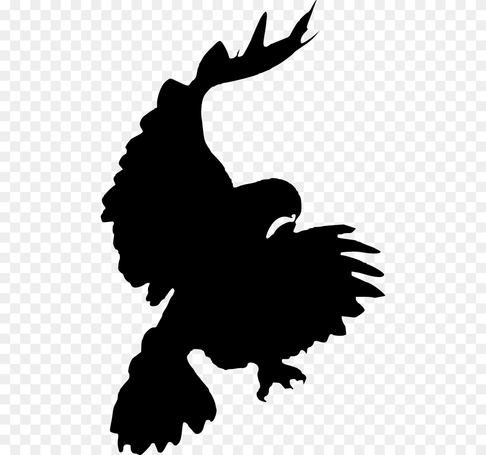 Hawk Pouncing Silhouette Clip Arts For Web, Gray Free Transparent Png