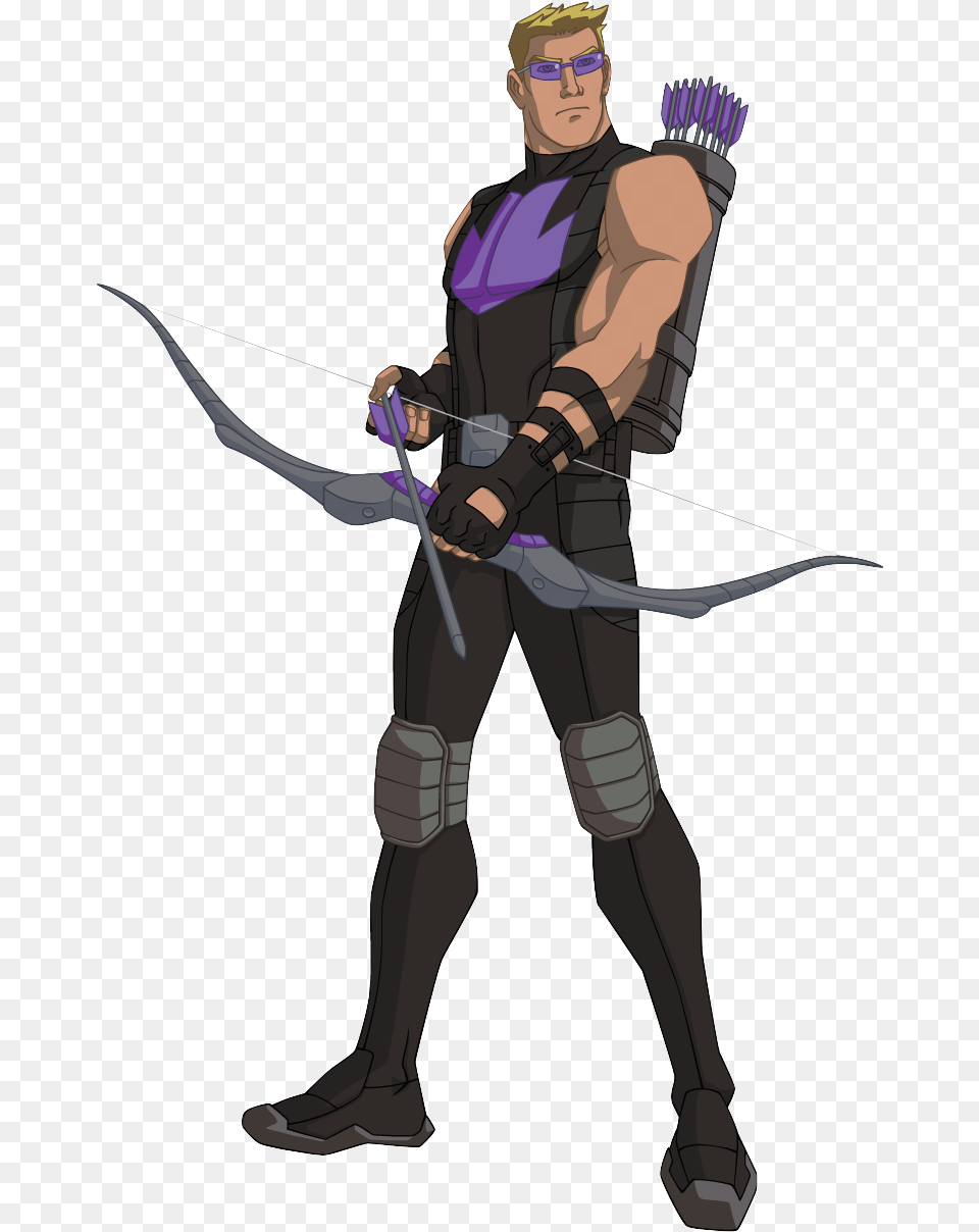 Hawkeye Avengers Assemble Cartoon, Weapon, Archer, Archery, Bow Free Png Download