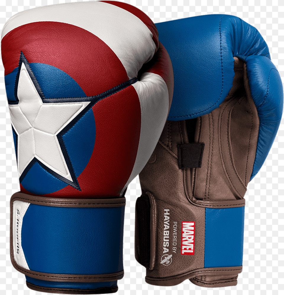 Hayabusa Captain America Boxing Gloves Captain America Boxing Gloves, Clothing, Glove, Ball, Football Png