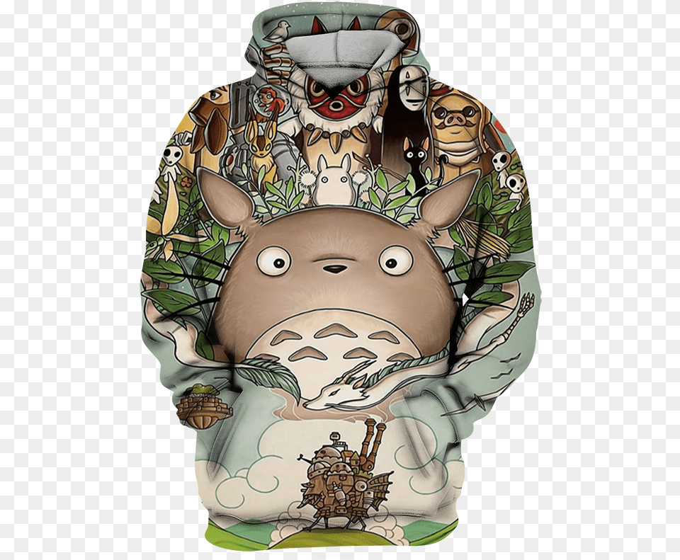 Hayao Miyazaki Movies Art, Clothing, Hoodie, Knitwear, Sweater Free Png