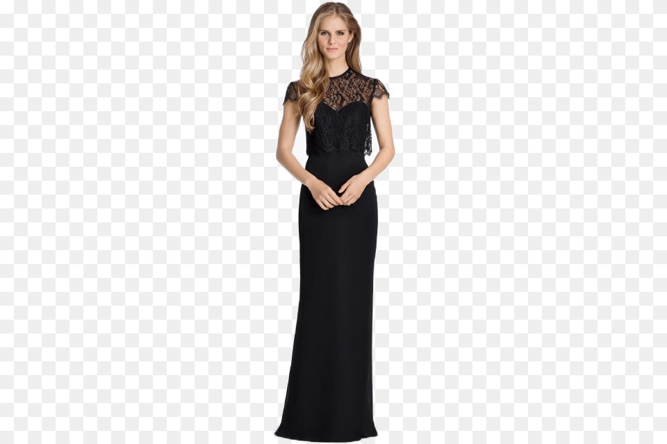 Hayley Paige Occasions Hayley Paige Long Bridesmaid Dress With Lace Jacket, Adult, Person, Formal Wear, Female Free Png Download