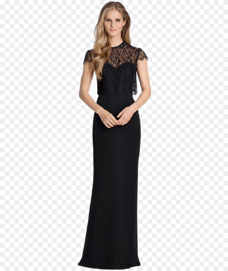 Hayley Paige Occasions Vestido Para Festa Preto, Adult, Person, Formal Wear, Female Free Transparent Png