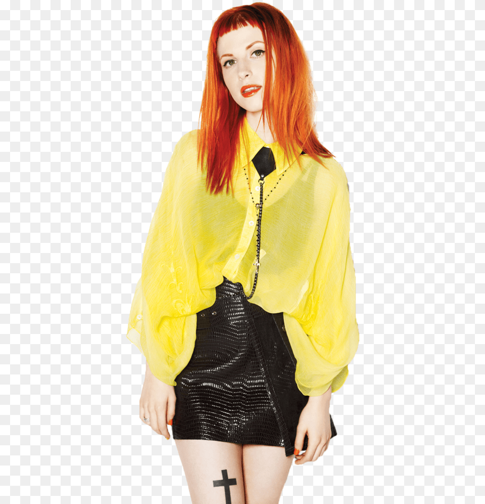 Hayley Williams Free Hayley Williams Cross Tattoo, Woman, Person, Female, Fashion Png
