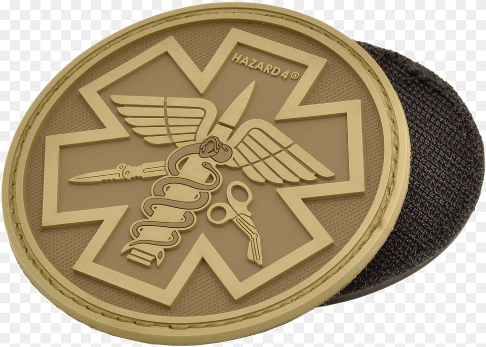 Hazard 4 Round Paramedic Rubber Patch Combat Medic Velcro Badges, Gold, Accessories, Coin, Money Png