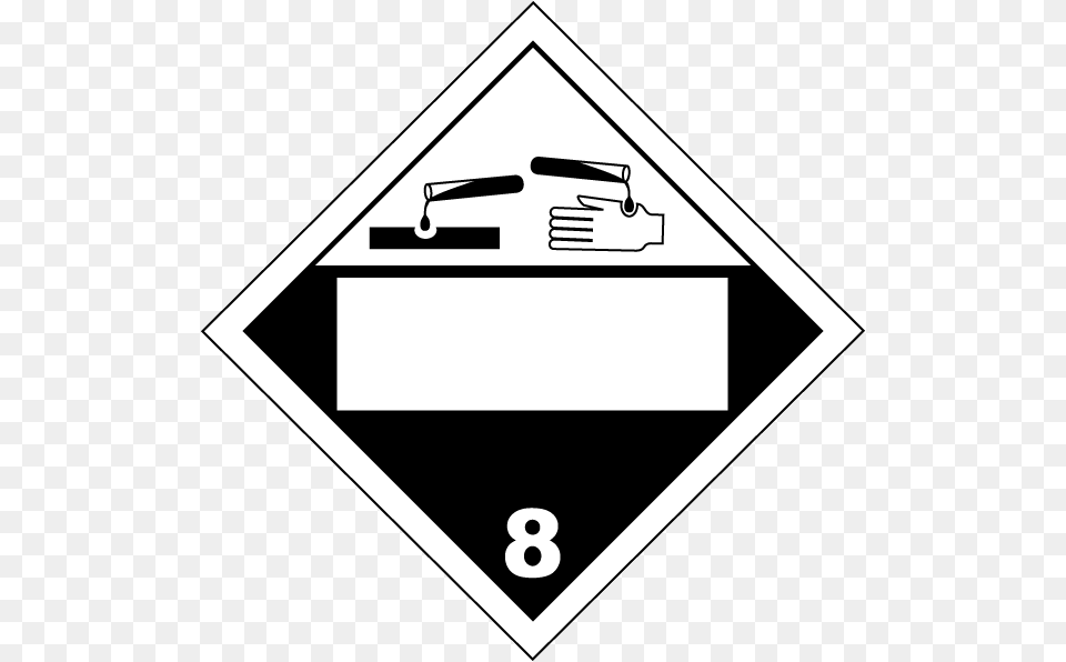 Hazard Class 8 Corrosive Blank, Sign, Symbol, Blackboard, Road Sign Free Png Download