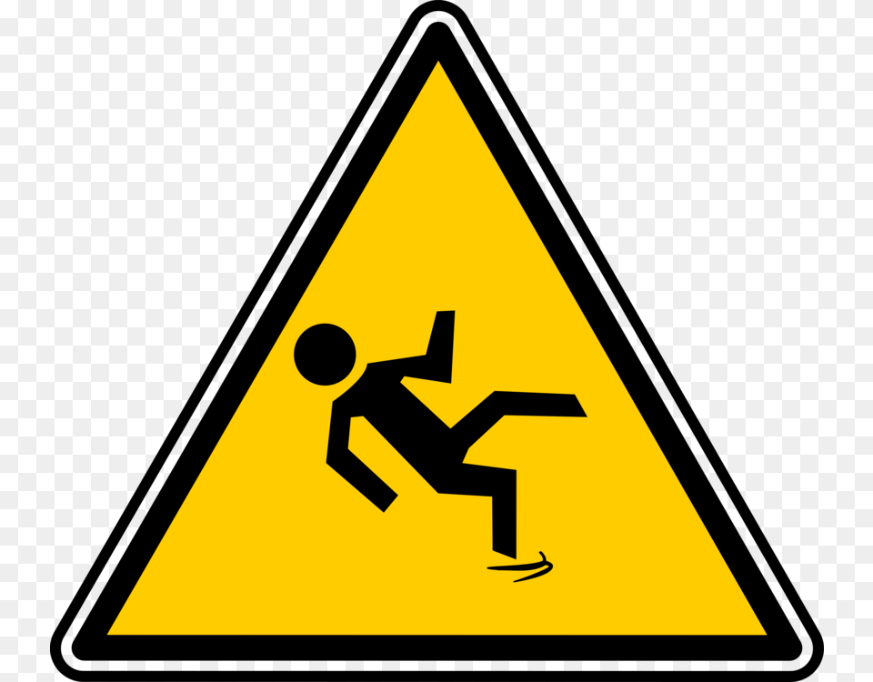 Hazard Symbol Accidental Fall Warning Sign, Road Sign Png
